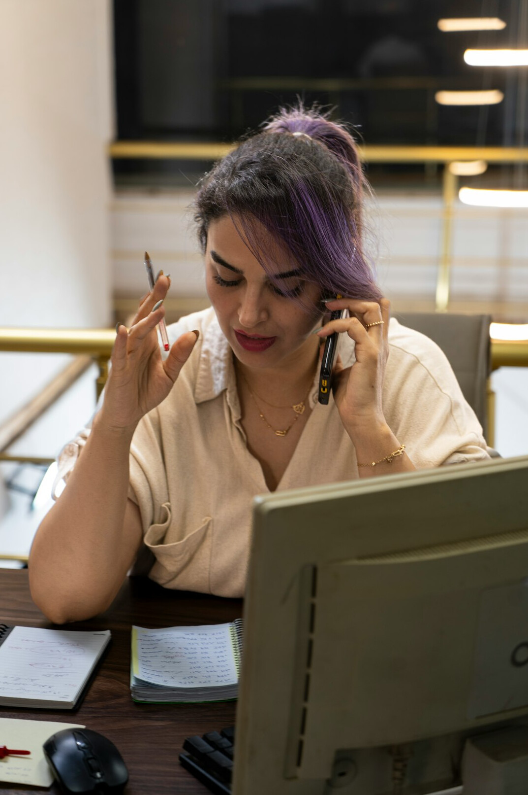 employee feeling stressed at desk
